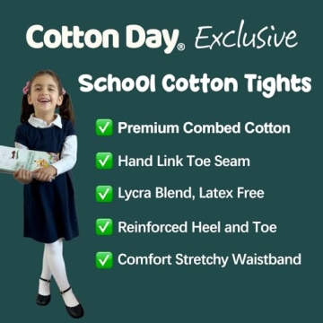 Stylish 2 Pack Kids Cotton Tights for Girls 8-10 Years