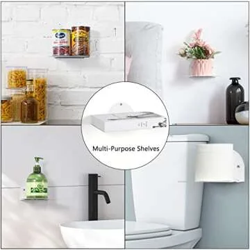 SEHERTIWY Floating Bookshelves for Wall, 4 Pack Steel Constructed Invisible Bookshelves Wall Mounted, Small Bookshelf for Small Spaces, Book Shelf Organizer, Bedroom Bookshelves (White)