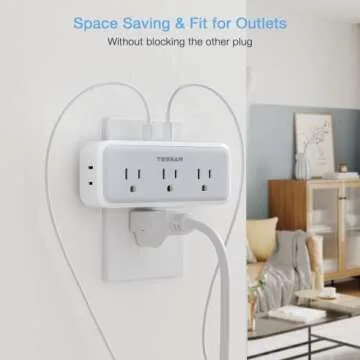 Multi Plug Outlet Extender with USB C Charging Ports
