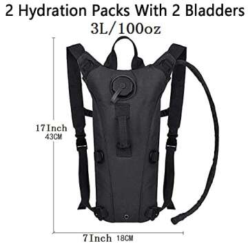 ATBP Tactical Hydration Pack 3L Water Bladder Backpack Lightweight Water Storage Reservoir Bag Daypa...