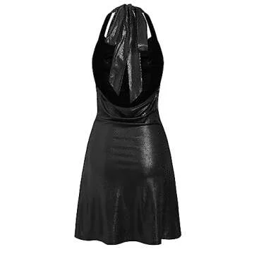 ZAFUL Women Halterneck Satin Mini Dress - Stunning Chic Party Dress