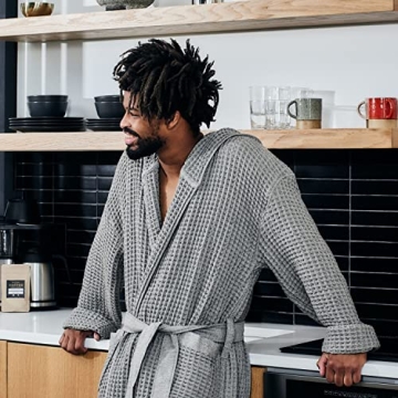 ONSen Waffle Bath Robe with Hood - Lightweight & Absorbent