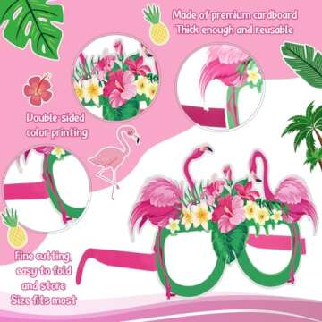 Harloon Flamingo Party Glasses - 36 Pcs for Summer Fun