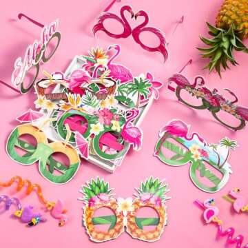 Harloon Flamingo Party Glasses - 36 Pcs for Summer Fun