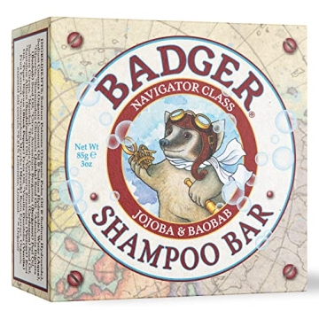 Badger Shampoo Bar with Jojoba & Baobab for Healthy Hair