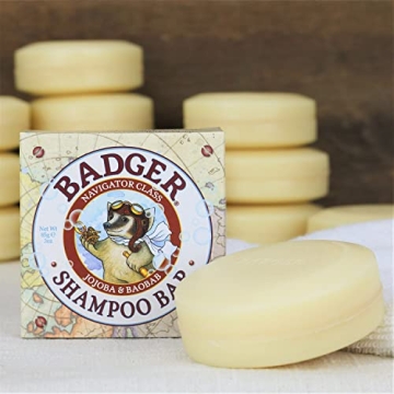 Badger Shampoo Bar with Jojoba & Baobab for Healthy Hair