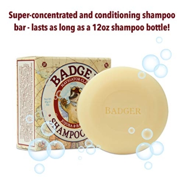 Badger Shampoo Bar with Jojoba & Baobab for Healthy Hair