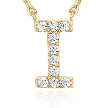 PAVOI 14K Gold Initial Necklace Sustainable Personalized Gift