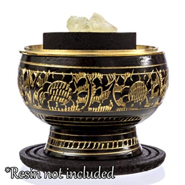 Black Brass Incense Burner for Home Decor and Meditation