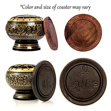 Black Brass Incense Burner for Home Decor and Meditation