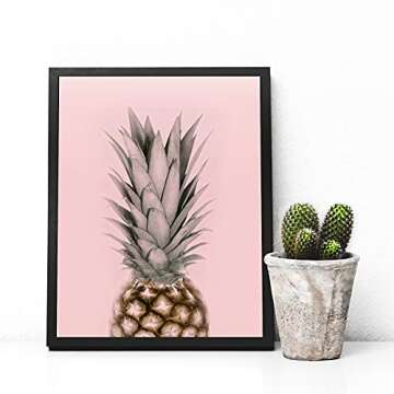Pineapple Print Scandinavian Print Pineapple Art Living Room Decor Pineapple Art Print Pineapple Wall Art Pink Print Tropical Fruit Art Print Kitchen Wall Art Kitchen Art 8x10