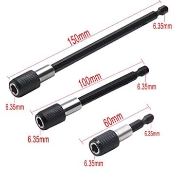 Flexible Drill Bit Extension, Includes 105° Right Angle Drill, Bendable, 3pcs 1/4 3/8 1/2" Universal Socket Adapter Set, 3pcs Drill Bit Holder, Screwdriver Bit Kit