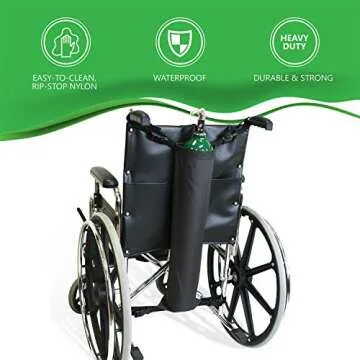 NYOrtho Oxygen Tank Holder for Wheelchair - D & E Cylinder Transport Bag Adjustable Straps Easy to C...
