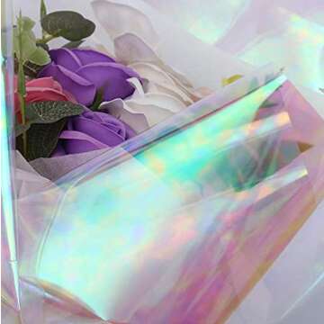 Stunning Opal Iridescent Cello Wrap - 10' x 30" Sheets (Pack of 1 Roll) - Perfect for Gifts, Baskets, & Crafts - Unique Shimmer Effect