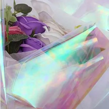 Stunning Opal Iridescent Cello Wrap - 10' x 30" Sheets (Pack of 1 Roll) - Perfect for Gifts, Baskets, & Crafts - Unique Shimmer Effect