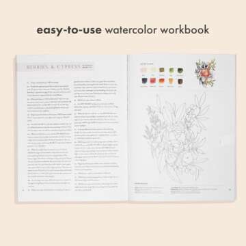 Watercolor Workbook: 30-Minute Beginner Botanical Projects on Premium Watercolor Paper (Watercolor W...