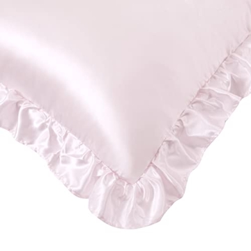 HommJF Silky Satin Ruffled Pillowcases for Skin and Hair Care