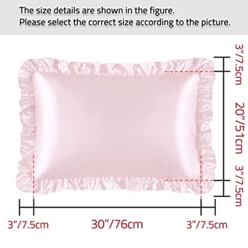 HommJF Silky Satin Ruffled Pillowcases for Skin and Hair Care