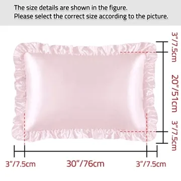 HommJF Silky Satin Ruffled Pillowcases for Skin and Hair Care