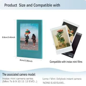 Leonuliy Refrigerator Magnets Photo Frame, Fridge Magnetic Photo Frame for Polaroid Fujifilm Instax Mini Film, 10 Colors, Pack of 10.
