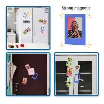 Leonuliy Refrigerator Magnets Photo Frame, Fridge Magnetic Photo Frame for Polaroid Fujifilm Instax Mini Film, 10 Colors, Pack of 10.