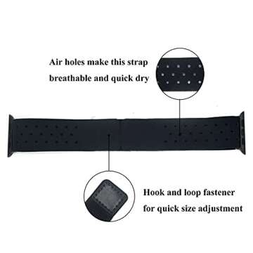 Breathable Hook and Loop Ankle Band for Compatible with Apple Watch Series 10 (42mm) 9 8 7 (41mm) 6 ...