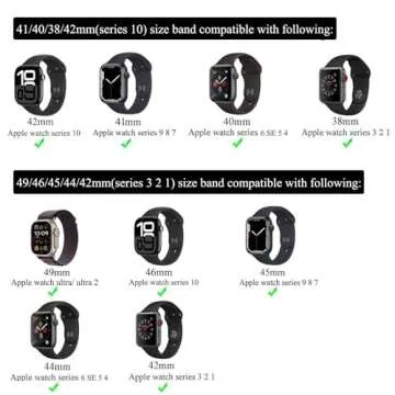 Breathable Hook and Loop Ankle Band for Compatible with Apple Watch Series 10 (42mm) 9 8 7 (41mm) 6 SE 5 4 (40mm) 3 2 1 (38mm), Medium