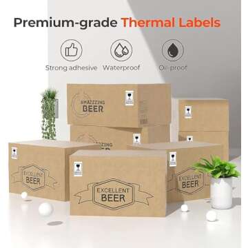 MUNBYN 2.25"x1.25" Thermal Sticker Labels, White Self-Adhesive Barcode Label Paper for Direct Thermal Printer and Business, Multi-Purpose Rectangle Address Shipping Mailing Stickers,1000 Sheets/Roll