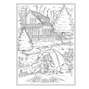 Adult Coloring Romantic Country Scenes Coloring Book (Adult Coloring Books: In The Country)
