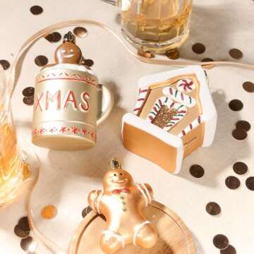 Gingerbread Christmas Ornaments Set - 100 Shatterproof Decor