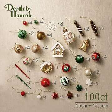 Gingerbread Christmas Ornaments Set - 100 Shatterproof Decor