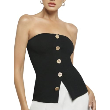 Floerns Women's Stylish Sleeveless Tube Top for Casual Wear