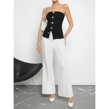 Floerns Women's Stylish Sleeveless Tube Top for Casual Wear