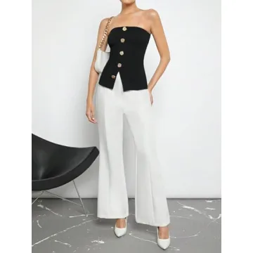 Floerns Women's Stylish Sleeveless Tube Top for Casual Wear