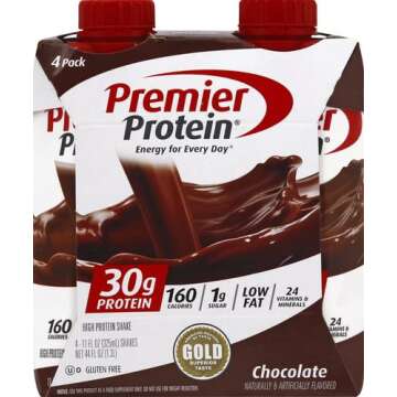Premier Protein Shake, Chocolate, 30g Protein, 1g Sugar, 24 Vitamins & Minerals, Nutrients to Suppor...