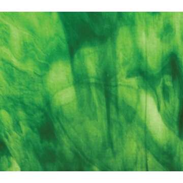 Dark Green, Clear Streaky Wissmach Stained Glass Sheet - 8" X 12" (.67sf) By Stallings Stained Glass