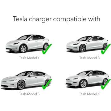 Lectron Level 2 Tesla Charger - 240V, 40 Amp, NEMA 14-50 Plug, 16 ft Extension Cord - Portable Electric Car Charger for Tesla - Compatible with All Tesla Models 3/Y/S/X