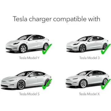 Lectron Level 2 Tesla Charger - 240V, 40 Amp, NEMA 14-50 Plug, 16 ft Extension Cord - Portable Electric Car Charger for Tesla - Compatible with All Tesla Models 3/Y/S/X