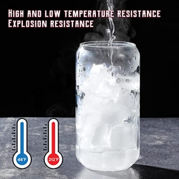 Stylish 16 oz Glass Cups with Bamboo Lids & Straws