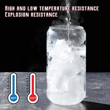 Stylish 16 oz Glass Cups with Bamboo Lids & Straws