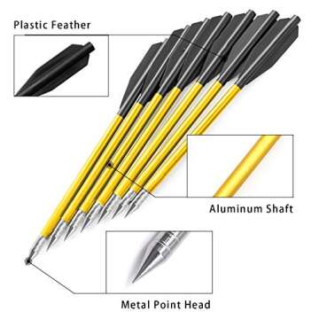 ZTMDF 6.3'' Aluminium Crossbow Bolts Arrows,for 50-80lbs Mini Crossbow Bolts Arrow Archery Pistol,fo...