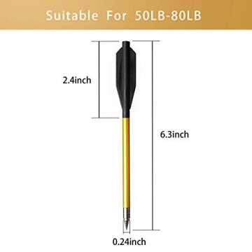 ZTMDF 6.3'' Aluminium Crossbow Bolts for Accurate Shooting