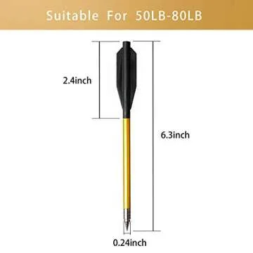 ZTMDF 6.3'' Aluminium Crossbow Bolts for Accurate Shooting