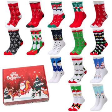 15 Pairs of Women's Christmas Socks - Perfect Gifts