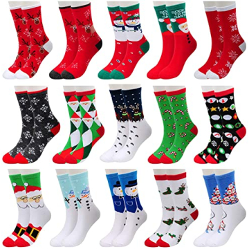 15 Pairs of Women's Christmas Socks - Perfect Gifts