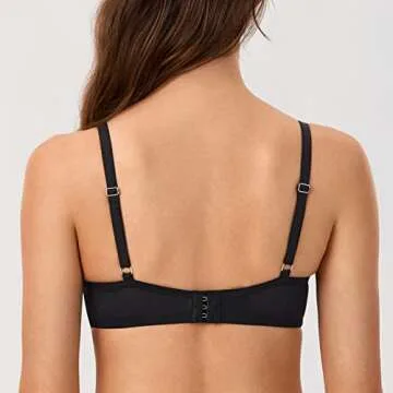 DOBREVA Women's Balconette Bra Lace Lightly Padded Demi Full Coverage Plus Size Bras Underwire Suppo...