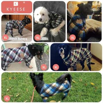 KYEESE Comfy Velvet Dog Pajamas for French Bulldogs and more