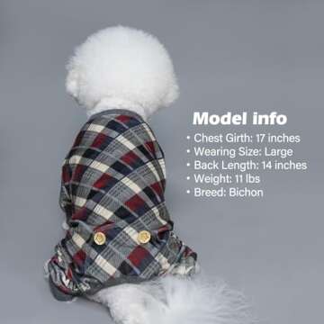 KYEESE Comfy Velvet Dog Pajamas for French Bulldogs and more