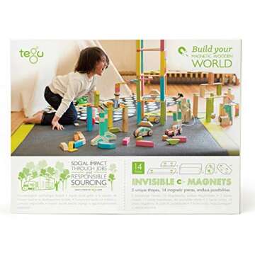 14 Piece Tegu Magnetic Wooden Block Set Blossom