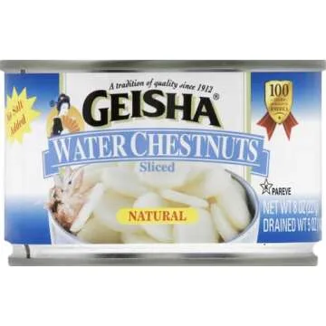 Geisha Regular Water Chestnut Sliced - Crunchy, 8 Oz for Salads & Stir-Fries